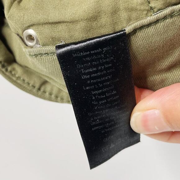 Rag & Bone Womens 26 Olive Green Buckley Chino Pants Cotton Raw Edge Roll Cuff - Picture 12 of 15